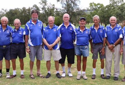 Some of the Veterans group that play Tuesday mornings, if anyone wishes to join them (male or female) please contact Bruce James. Pictured here is:- David Gillard,Trevor Messenger, Peter Bryant, Glenn Porter, Neale McCabe,Barry Bowman, Bruce James, Stan, Les Tremain and Russ Frazer