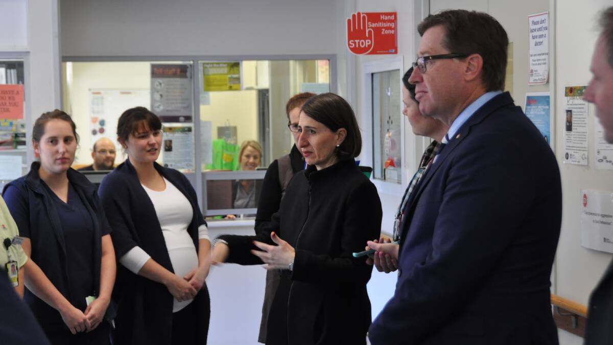 NSW Premier Gladys Berejiklian with Troy Grant during her recent visit to Dubbo Hospital. Photo: CONTRIBUTED
