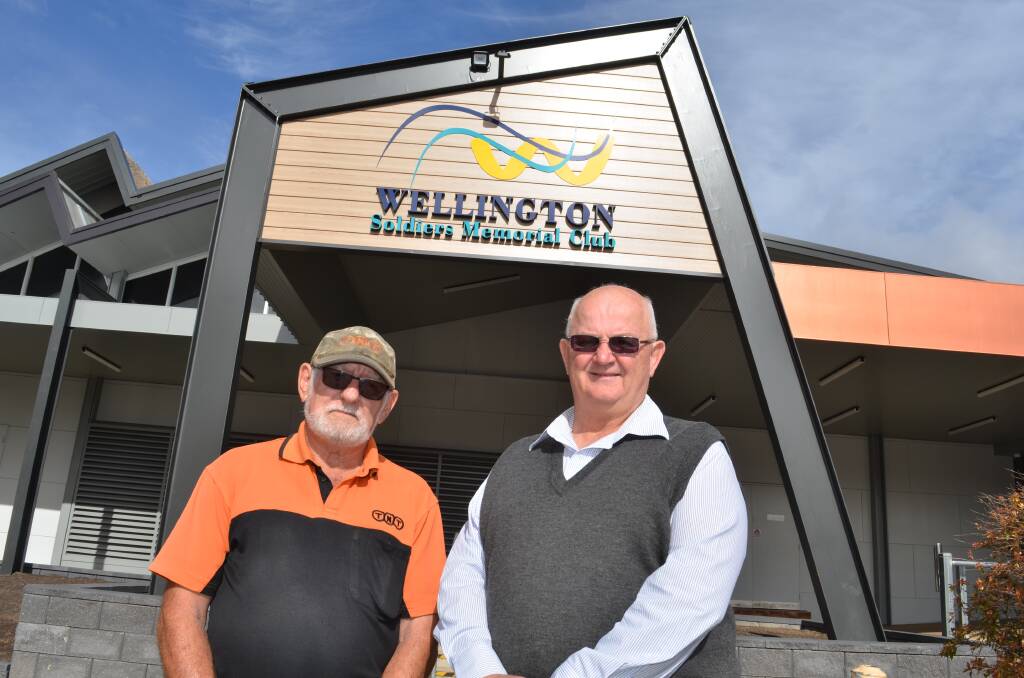 New look: Wellington Soldiers Memorial Club president Vic Howe and secretary-manager David French in front of the new entrance to the club. Photo: MARK RAYNER