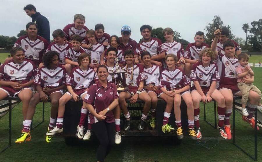 Premiers: The Wellington Cowboys under 14 rugby league team celebrates its 2016 grand final win at the weekend. Photo: supplied