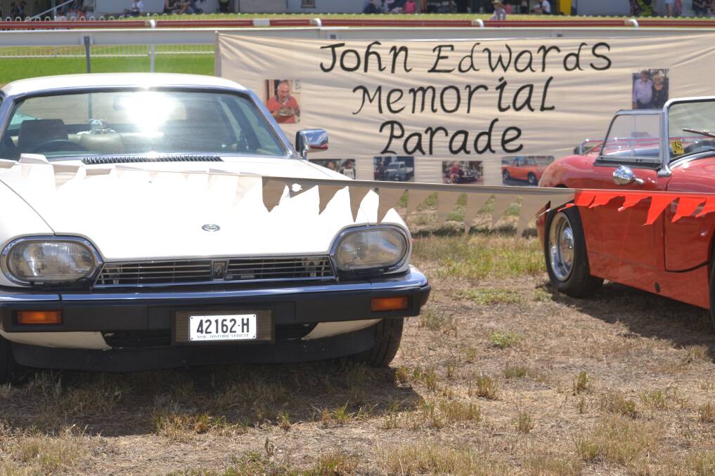 In Memoriam: A banner hung to honor the late John Edwards, one of the founding members of the Vintage Fair and Swap Meet committee. Photo: Daniel Shirkie.