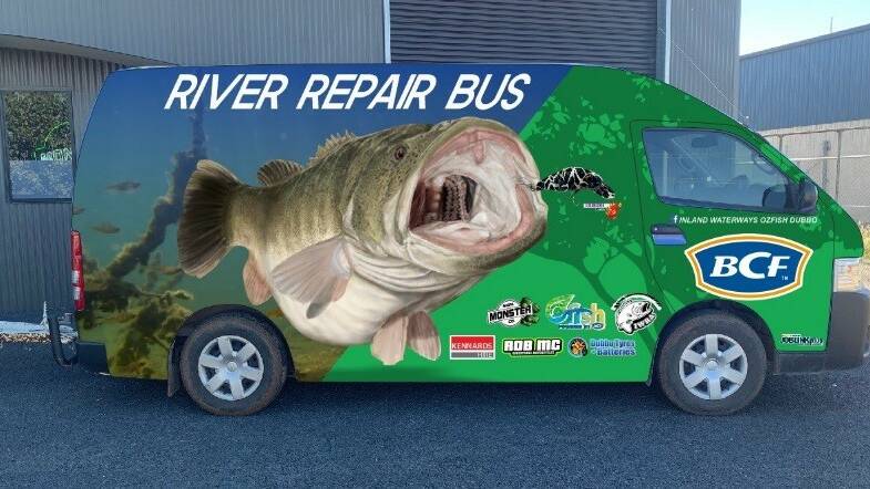 Funded: The River Repair bus was made possible with funding from BCF and other sponsors of the Burrendong Easter Fishing Classic. Photo: Contributed.