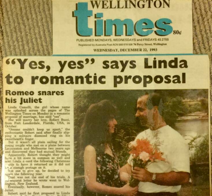 Archived: The Wednesday December 1993 copy of the Wellington Times where Linda and Robert's story first appeared. Photo: Contributed.