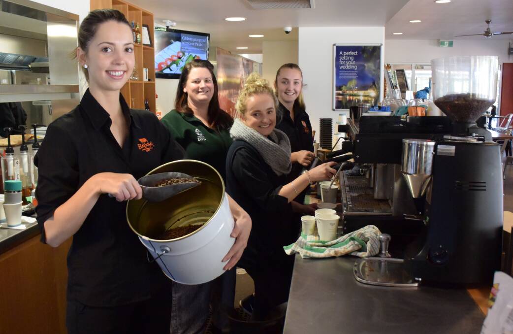 CHANGE FOR THE BETTER: Caroline Harland, Ronnie Campbell, Steph Moors and Chloe Clarke prepare coffee for customers at Bahkita's Cafe. Photo: JENNIFER HOAR