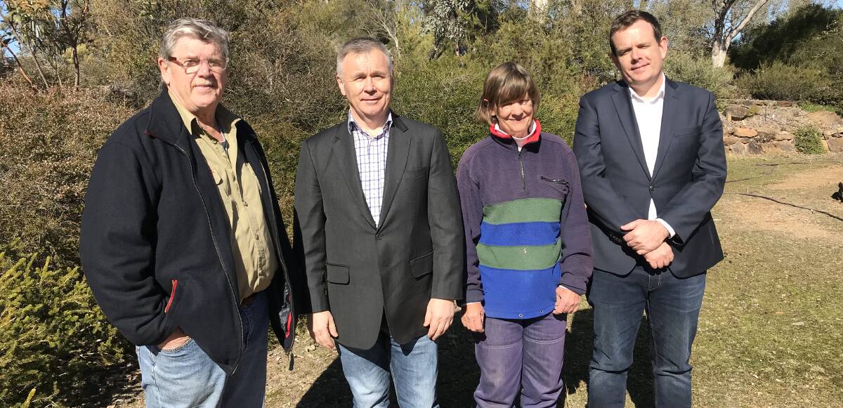 PLEDGE: Arboretum manager Mike Herbert and horticultural expert Gay Bennison with Labor MLC Mick Veitch and Country Labor candidate Stephen Lawrence. Photo: SUPPLIED