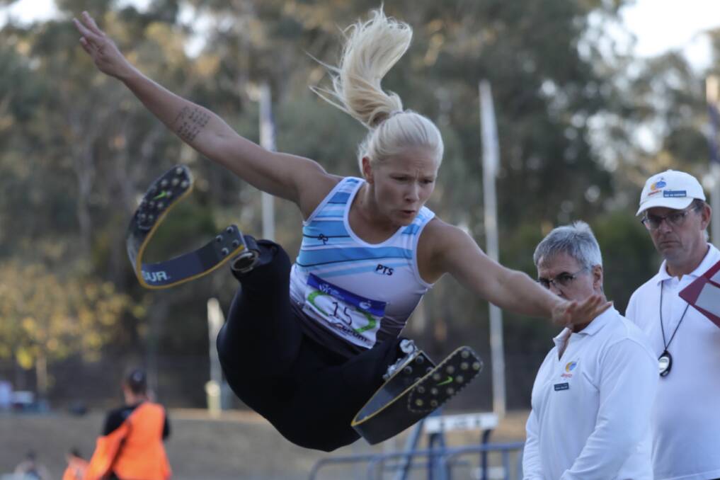 German-born Paralympian Vanessa Low unofficially broke a long-jump world record on Friday. Picture: Natalie Hanna