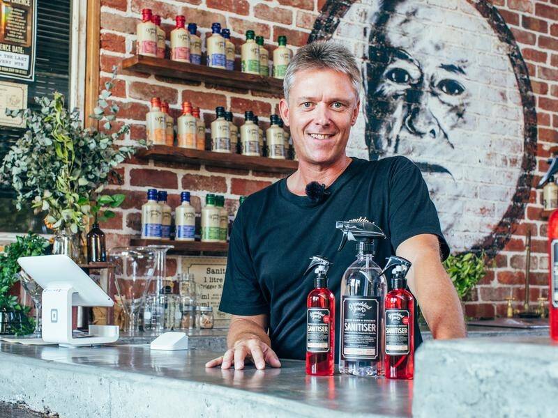 David Ridden, co-owner of Grandad Jack's Craft Distillery, switches from making gin to sanitiser.