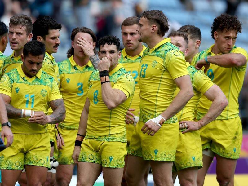 Australia lost the battle for bronze to New Zealand to finish fourth in the men's rugby sevens. (Matthew Impey/AAP PHOTOS)