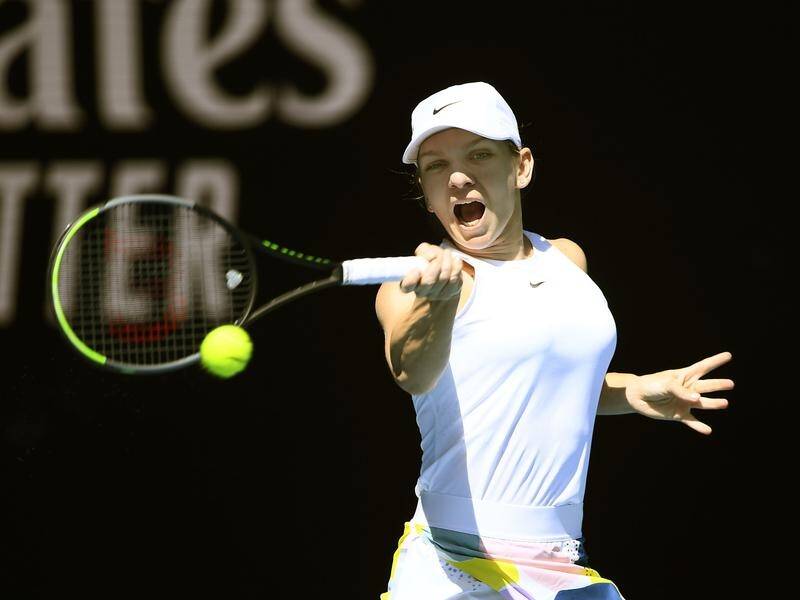 Wimbledon champion Simona Halep has advanced to the semi-finals of the Australian Open.