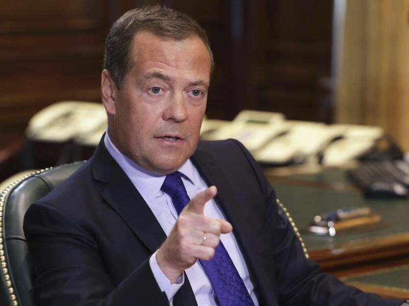 Dmitry Medvedev says nuclear weapons could be used to defend Ukraine lands incorporated into Russia. (AP PHOTO)