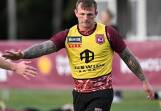Parramatta's J'maine Hopgood was 19th man for Queensland in 2023 and is close to an Origin debut. (Darren England/AAP PHOTOS)