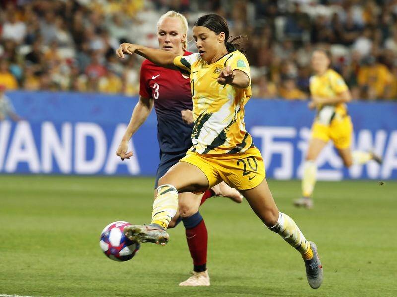 Sam Kerr (r) is tipped to be headed for England's Chelsea and may miss the next W-League campaign.