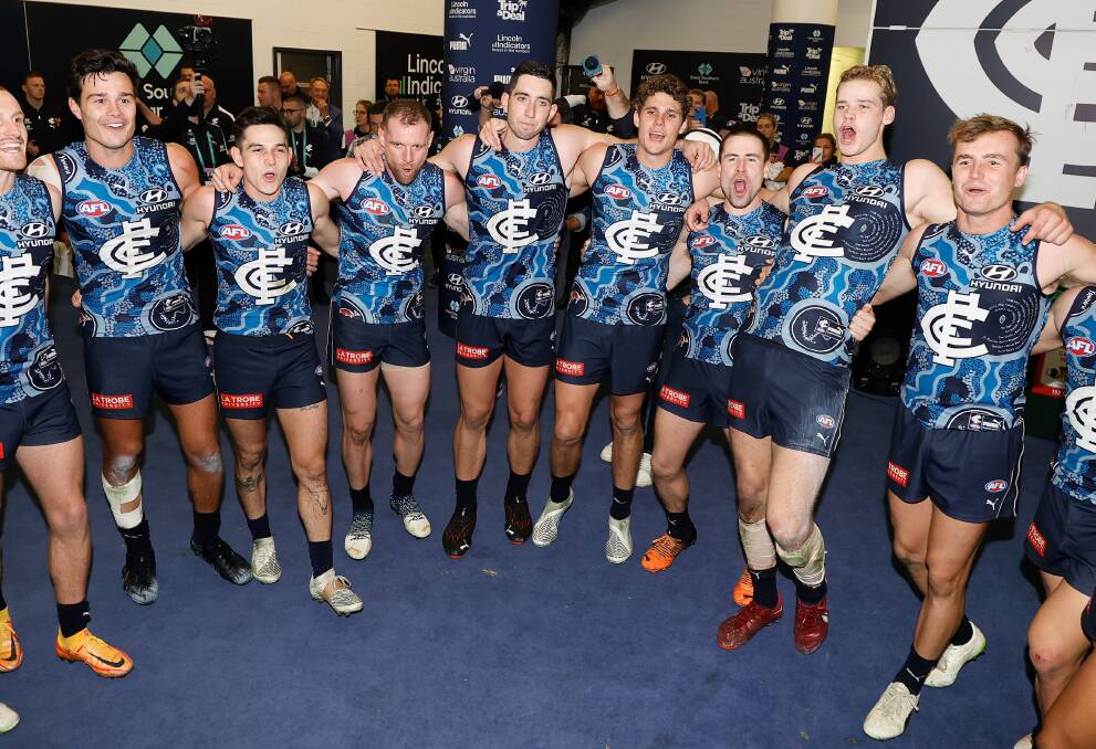 STEP UP: The Blues' credibility took a massive step forward with their impressive win over fellow finals aspirant Sydney on the weekend. Picture: Michael Willson/AFL Photos via Getty Images