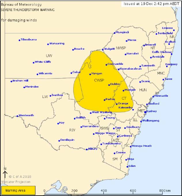 A severe weather warning has been issued for this region. Image: BUREAU OF METEOROLOGY
